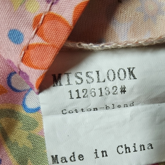 MISSLOOK Flowerchild Hippie Love Peace Paisley Balloon Sleeve V Neck Top XL - Picture 4 of 6